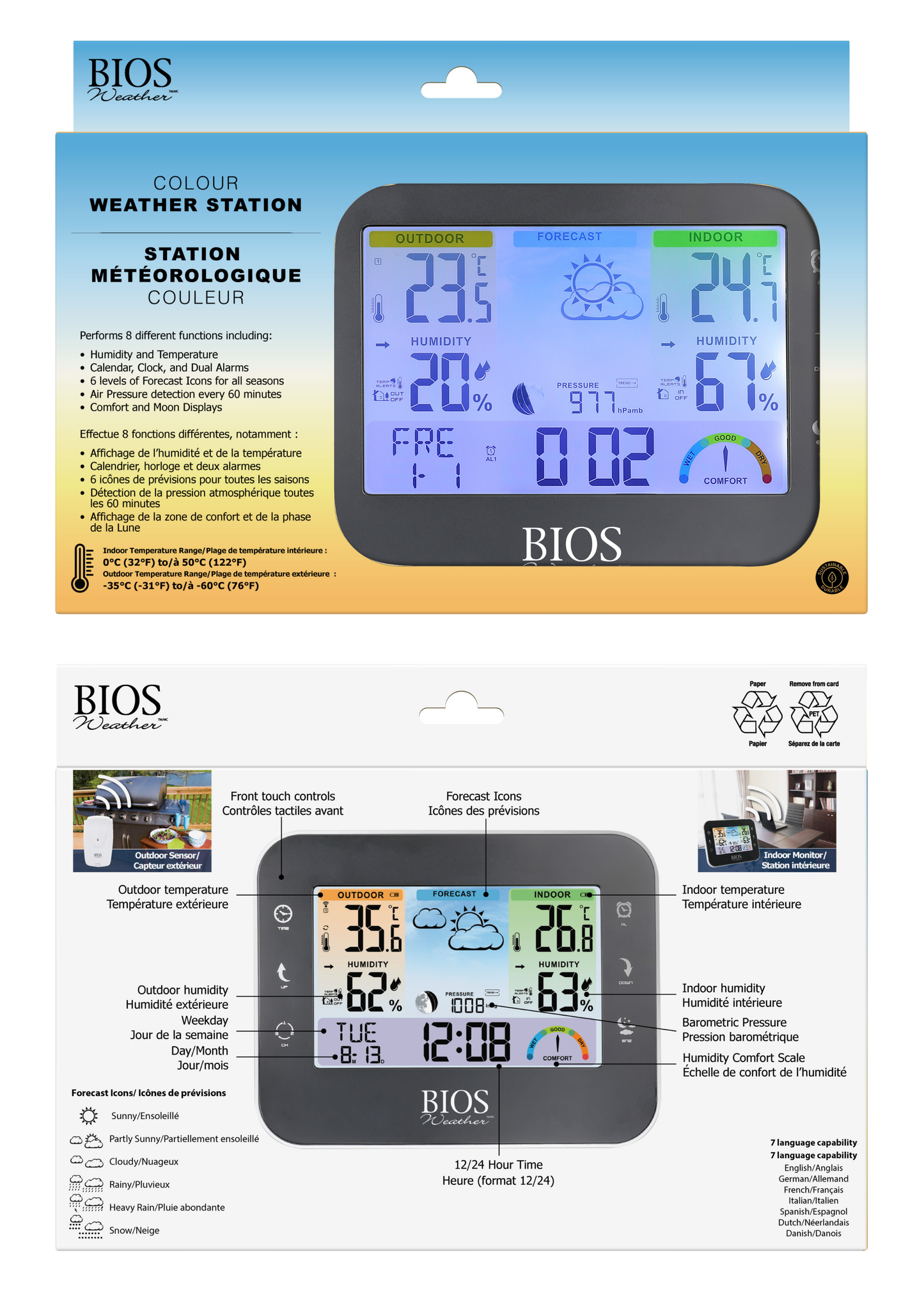 Wireless Touch Indoor/ Outdoor Thermometer