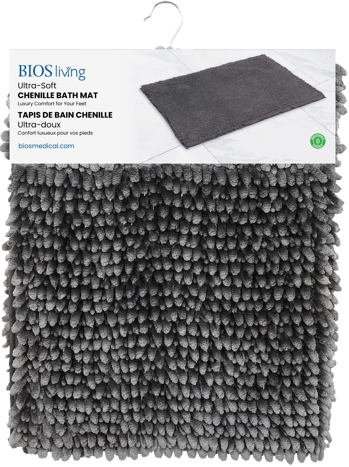 Tapis de bain en chenille